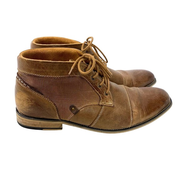 Steve Madden Mens 11.5 P-Klatin Chukka Boots Ankle High Brown Leather Work Dress - Picture 1 of 8
